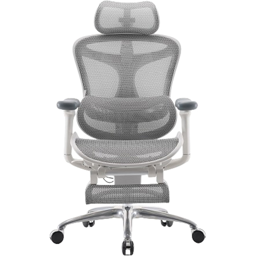 Sihoo Dora C100 White Pro Ergonomic Office Chair With Footrest - 4D Armrest