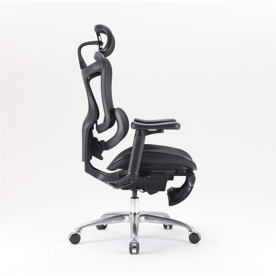 Sihoo Dora C100 Black Pro Ergonomic Office Chair With Footrest - 4D Armrest