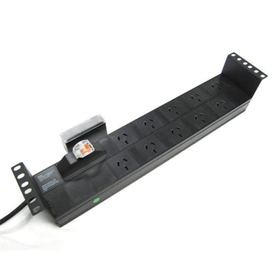 DYNAMIX RPR-10HMCB - 10 Outlet 2RU Horizontal Power Rail (10A) w/ 6kVa C-Curve MCB Circuit Breaker