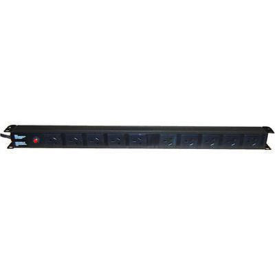 DYNAMIX RPR-10V15MCB - 10 Outlet Vertical Power Rail (10A) w/ 6kVa C-Curve MCB Circuit Breaker on/off switch