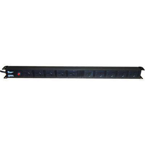 DYNAMIX RPR-10V15MCB - 10 Outlet Vertical Power Rail (10A) w/ 6kVa C-Curve MCB Circuit Breaker on/off switch