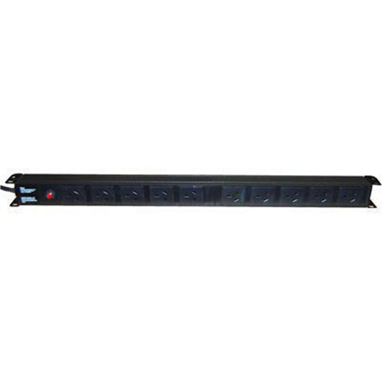 DYNAMIX RPR-10V15MCB - 10 Outlet Vertical Power Rail (10A) w/ 6kVa C-Curve MCB Circuit Breaker on/off switch