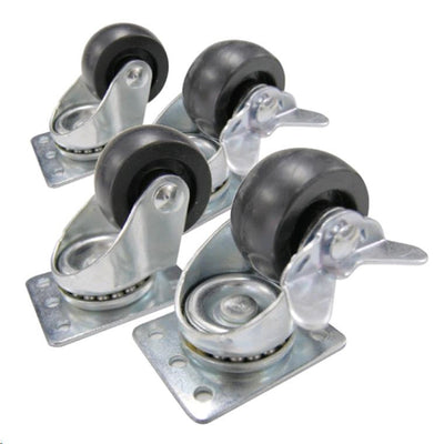 DYNAMIX 4pk Cabinet Castor Wheels. 2.5'' fits RSR & RST cabinets 2x wheels w/ brakes
