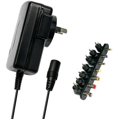 DYNAMIX SPA250 - 2.5A Switch Mode Power Adapter 3/5/6/7.5/ 9/12V DC. 7x Interchangeable Power