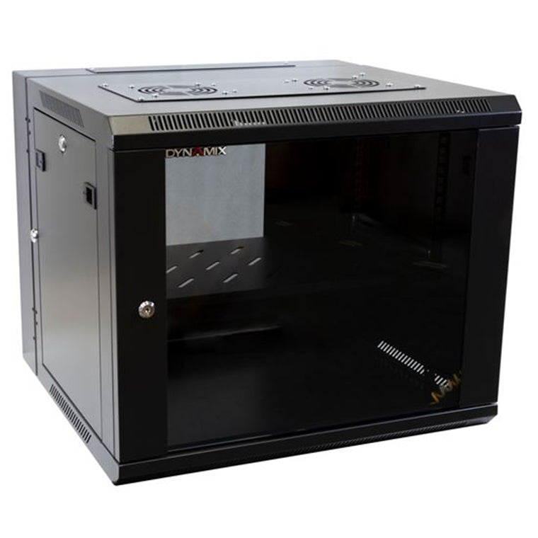 DYNAMIX RSFDS9 - 9RU Universal Swing Wall Mount Cabinet. Back mount supplied Left & Right Hinges
