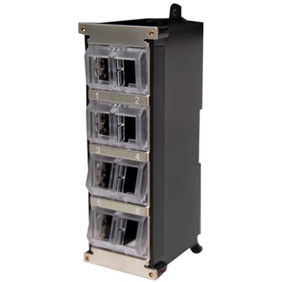 DYNAMIX DINUKS8P - Ungestanztes, geschirmtes 8-Port Keystone-Gehäuse für DIN-Schienenmontage mit drehbaren Modulen