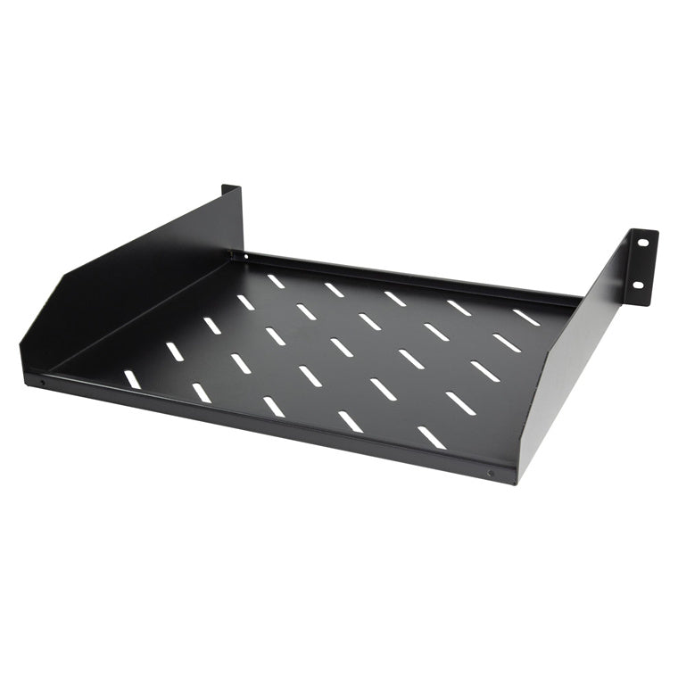 Dynamix RACS2-400 2RU 19" Cantilever Shelf 381mm Deep 38Kg Weight Rating. Black Colour