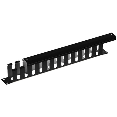 DYNAMIX PP-CMC01 - 19'' 1RU Finger Cable Management Bar Protective Cap 70mm Deep Black
