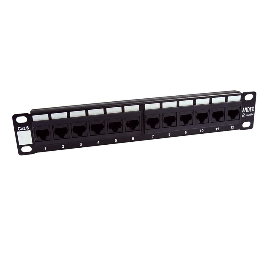 DYNAMIX PP10-C6-12 - 10'' 12 Port Cat6 Patch Panel for 10'' Cabinet R10 series