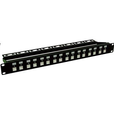 DYNAMIX PP-UKS-16 - 16 Port Unloaded Patch Panel Shuttered Keystone Inserts 1RU