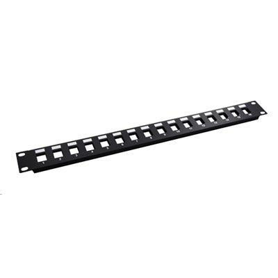 DYNAMIX PP-UK-16 - 19'' 16 Port Unloaded Patch Panel Keystone Inserts 1RU REQUIRES SLIMLINE KEYSTONE