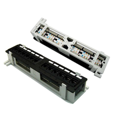 DYNAMIX PP-MINI12-C6B - Mini 1U RJ45 12 Port Patch Panel Cat6 T568A & T568B Wire Dims: L 254mm W 60mm D 40mm