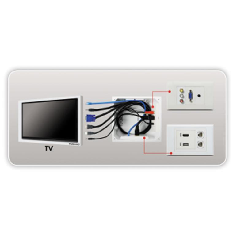 DYNAMIX AVB300 - Recessed Entertainment Box with Lid 210x240x102mm 210x240x102mm