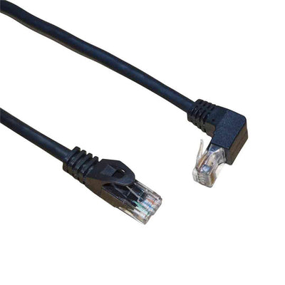 DYNAMIX PLKRA-C6-2 - 2m Cat6 Black UTP Right Angled Patch Lead T568A 250MHz 24AWG Unshielded Plug.