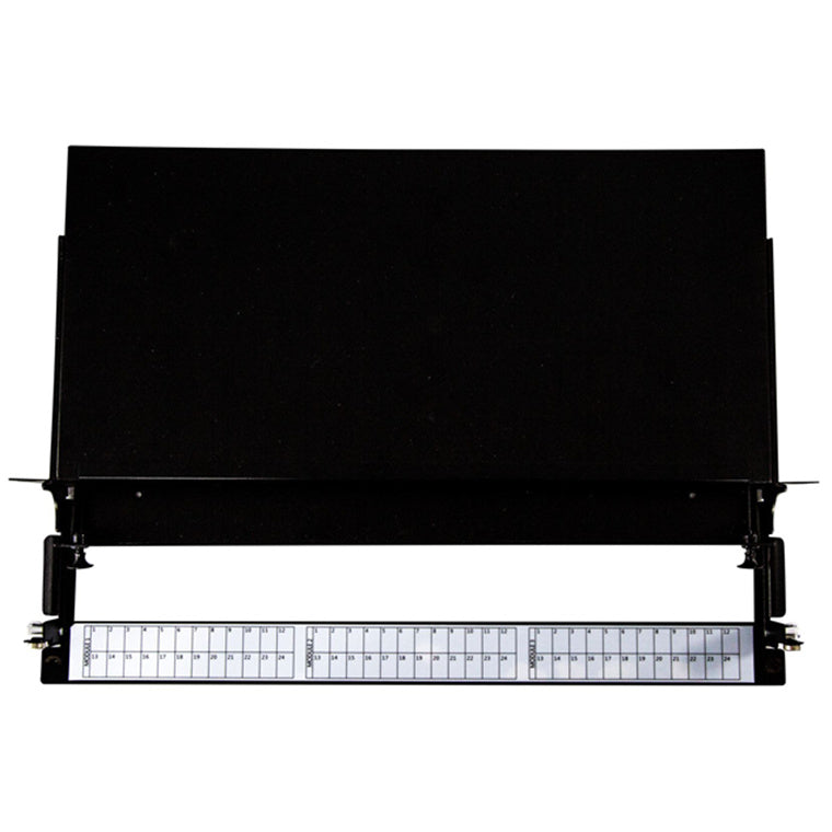 DYNAMIX FPP3PC - 19'' 1U Fibre Patch Panel 3 Slot Metal Sliding Drawer Black Supplied w/ 2x 24 Port