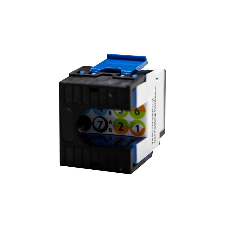 DYNAMIX FP-C6A-180BK - Cat6A 180 Unshielded Keystone Jack Dual IDC Colour Black