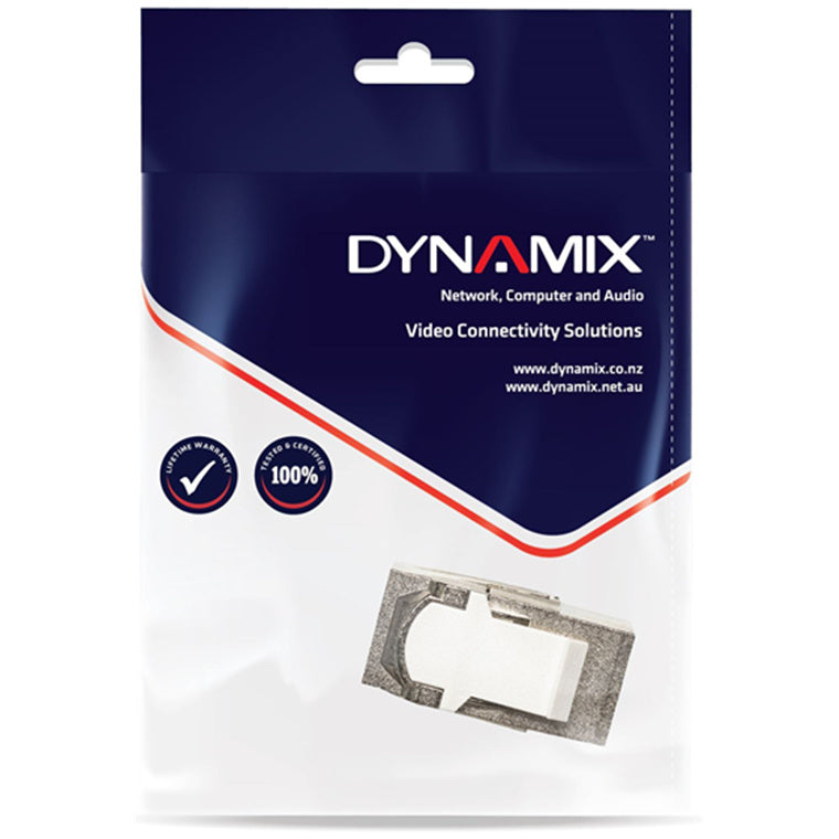 DYNAMIX A-RJ45-C6AS - Cat 6A Sheilded Coupler Keystone Straight Through Wiring Colour Silver
