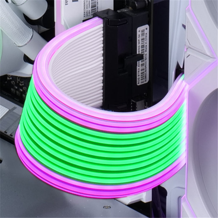 Lian Li STRIMER WIRELESS DUAL 8P Addressable RGB Power Extension Cable with Wireless Control - LED Strip - Wireless Controller NOT Included; a controller is required for use (PW8-1W)