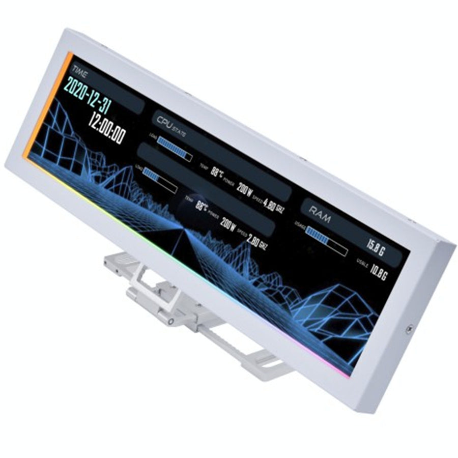 Lian Li 8.8 inch Universal Screen, White 8.8 inch IPS LCD with a 1920x480 resolution and 60Hz refresh rate