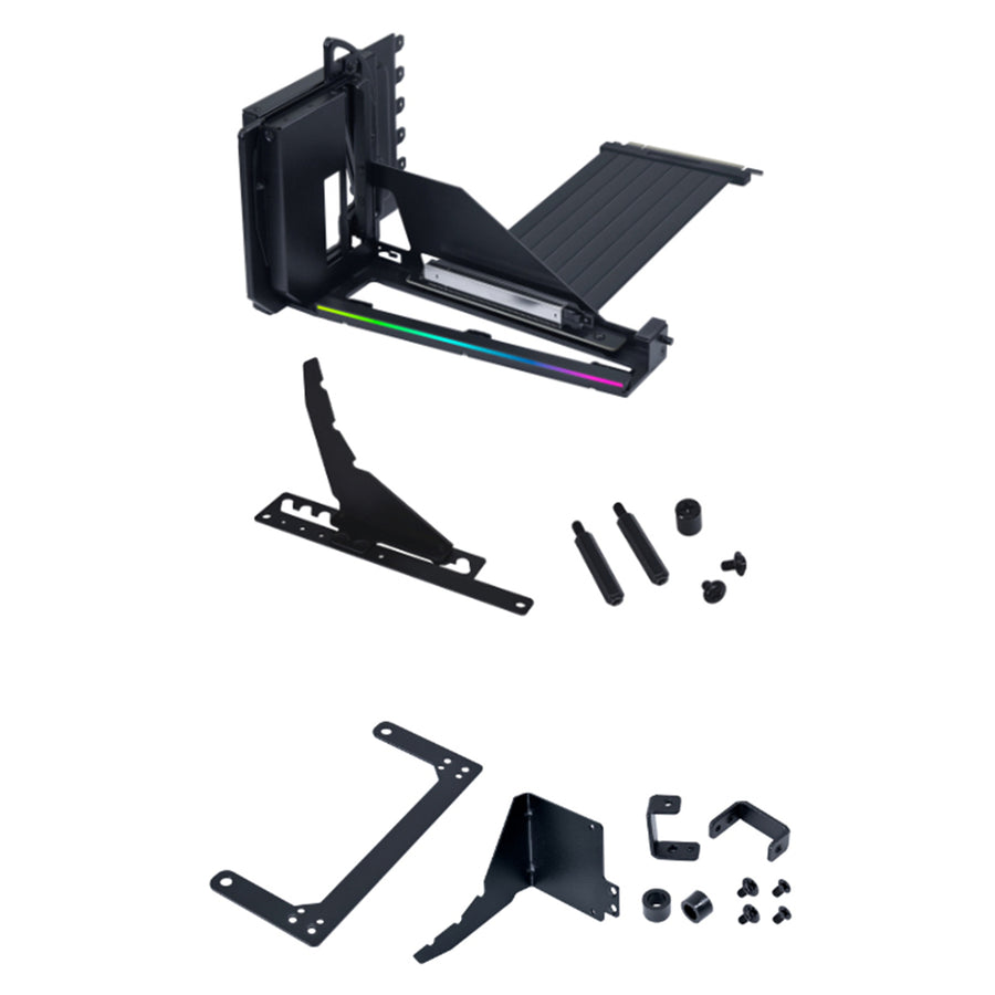 Lian Li Black Multi-Direction 4-slot Vertical GPU Bracket With PCIE Gen 5 cable, ARGB lighting
