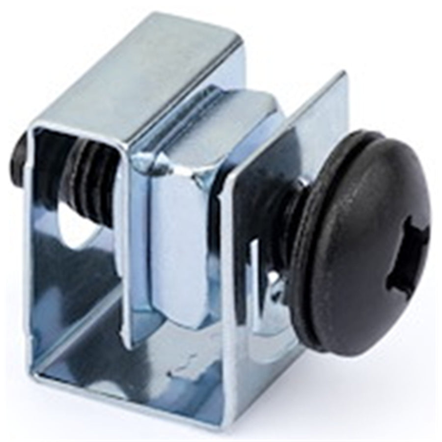 StarTech.com CLPSCRW1032 50er-Pack 10-32 19mm Schrauben und Käfigmuttern für 19 Zoll oder 10 Zoll Serverschränke, -Gehäuse und -Racks, Schwarz und Silber – TAA