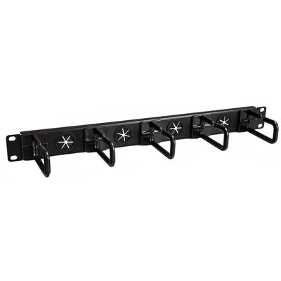 StarTech.com CABLMANAGERH 1U 19" Cable Management Organizer - D Ring Hook Network/Server Rack Cord Manager - Data Center Horizontal Wire Panel with Passthrough Holes w/Mounting HW - EIA/ECA-310-E