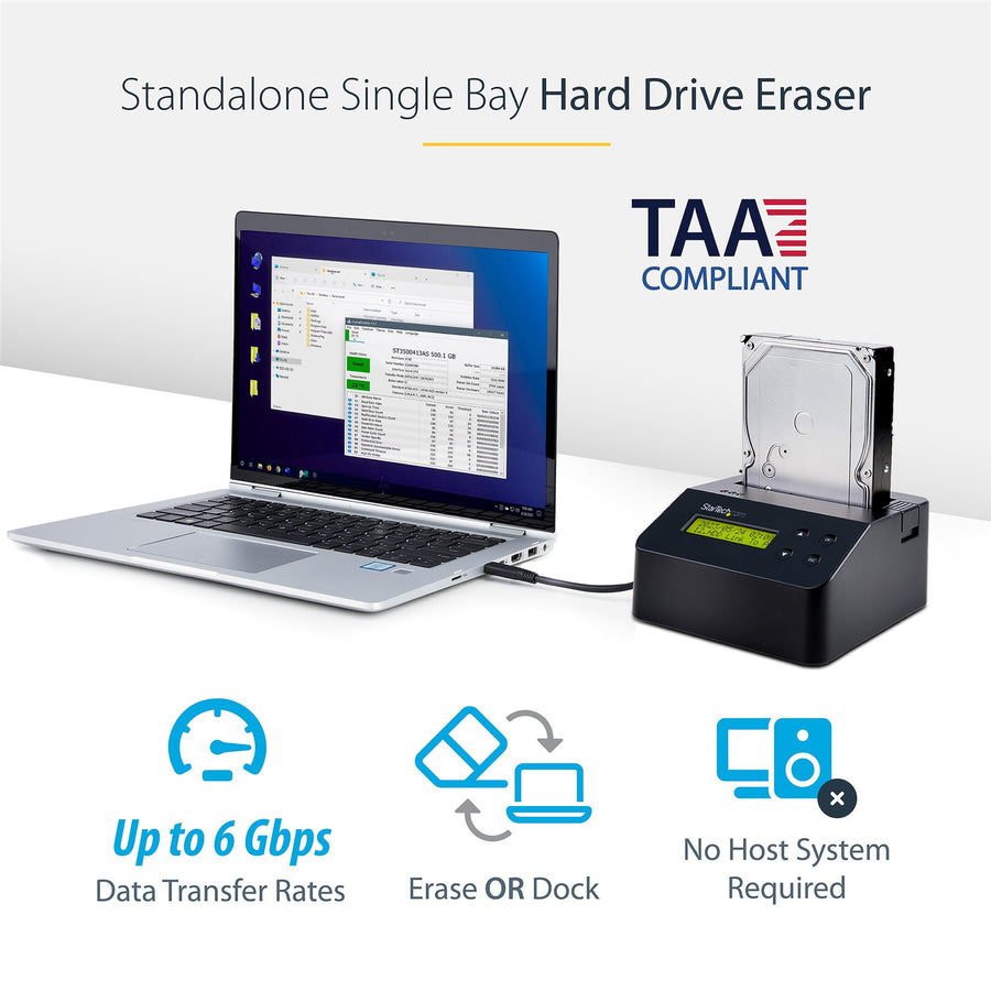 StarTech.com  SDOCK1EU3P2  Hard Drive Eraser & Dock for 2.5" / 3.5" SATA SSD/HDD