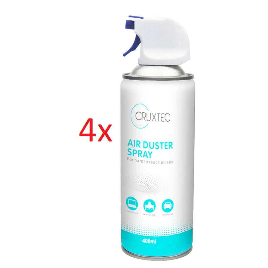 Cruxtec 4x ADS01 bundle pack Clean Range compressed Air Duster 400ML spray can with nozzle Dust-off compressed air safely and quickly blow dust, dirt and debris from even the hard to reach places