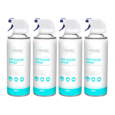 Cruxtec 4x ADS01 bundle pack Clean Range compressed Air Duster 400ML spray can with nozzle Dust-off compressed air safely and quickly blow dust, dirt and debris from even the hard to reach places