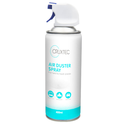 Cruxtec ADS01 Clean Range Compressed Air Duster 400ml Spray Can with Nozzle Dust-off Compressed air safely and quickly blow dust, dirt and debris from even the hard to reach places