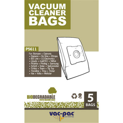 Vacpac Vacuum Bags P5611 - VacPac Vacuum Cleaner Paper Bags