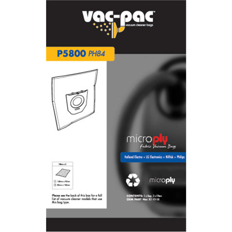 Vacpac Vakuumbeutel P5800 - VacPac Staubsauger Microvliesbeutel PH84