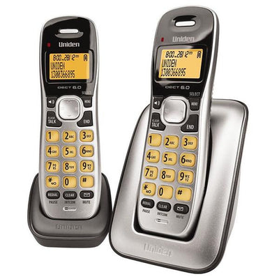 Uniden DECT1715+1 Cordless Phone - Twin Handset 3 Line LCD Display - 70 Phonebook with 30 Caller ID Memories - Wireless Network Friendly - Digital Duplex Speaker