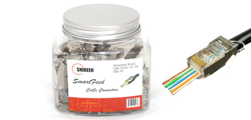 CON-RJ45-C5-50 - Shireen CAT-C5e RJ45 Smart Feed Connector 50pk