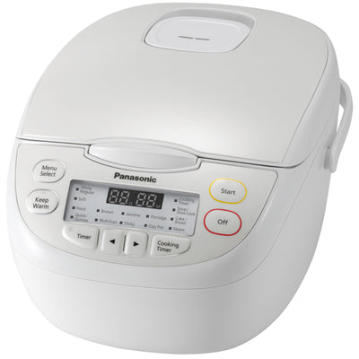 Panasonic SR-CN108WST 5 Cup Rice Cooker 2.2mm 6-Layer Inner Pan - 16 Auto Menus - Easy Viewing White LED Display - Detachable Inner Lid and Steam Vent - Keep Warm Function