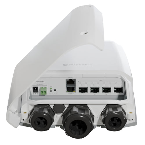 CRS305-1G-4S+OUT - MikroTik CRS305-1G-4S+OUT Outdoor FiberBox Plus with 1x 1Gbps Ethernet and 4 x 10 Gigabit SFP+