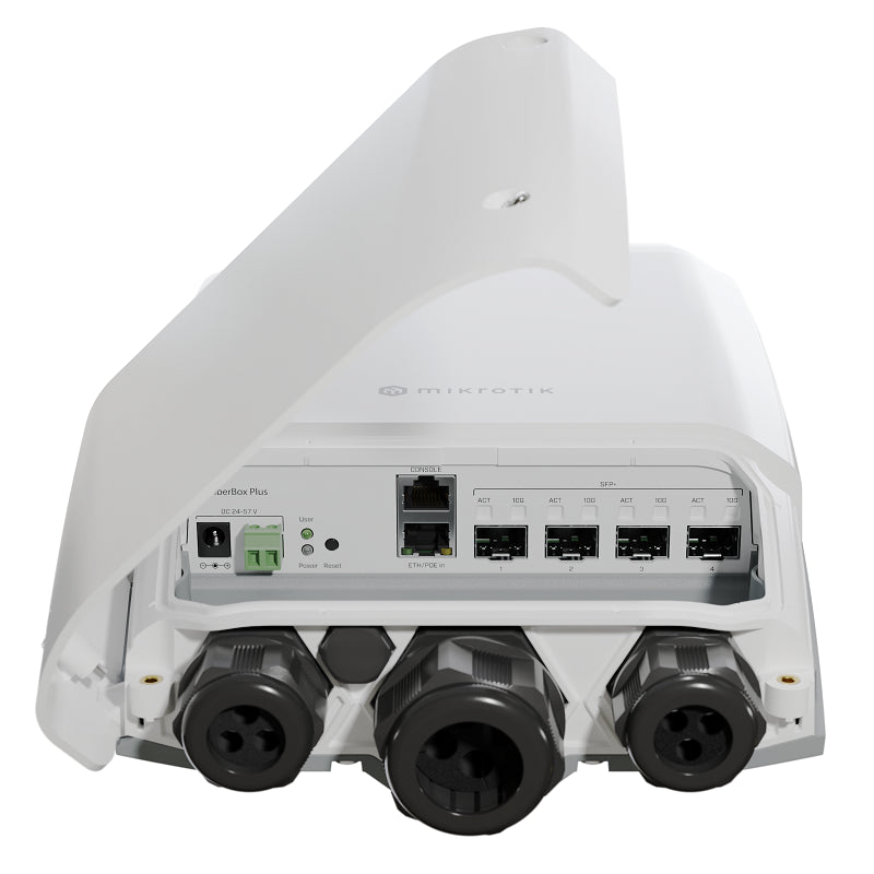 CRS305-1G-4S+OUT - MikroTik CRS305-1G-4S+OUT Outdoor FiberBox Plus with 1x 1Gbps Ethernet and 4 x 10 Gigabit SFP+