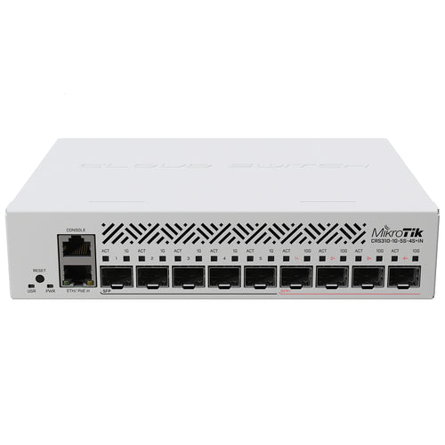 MikroTik CRS310-1G-5S-4S+IN - CRS310-1G-5S-4S+IN Multi-Gigabit SOHO Router with 5 x 1G SFP ports, 4 x 10G SFP+ ports and 1 x Gigabit Ethernet