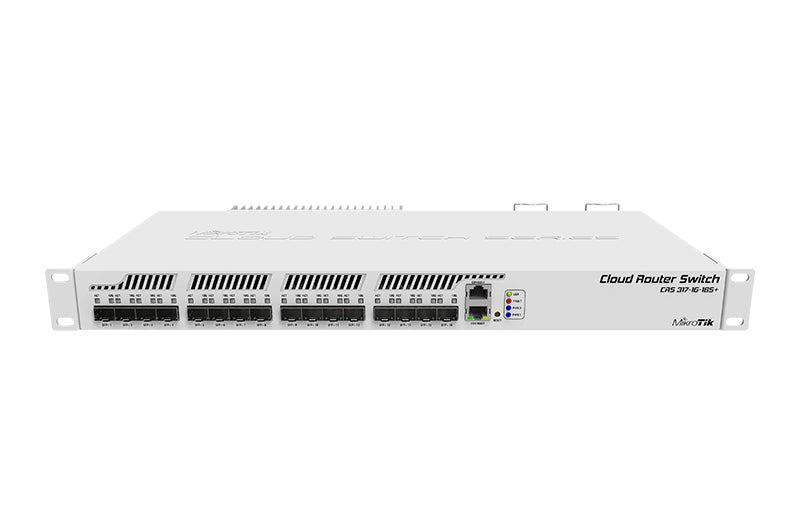 CRS317-1G-16S+RM - MikroTik CRS317-1G-16S+RM 16x SFP+, 1x 1Gbps Ethernet, Level 6 License, Redundant power supplies