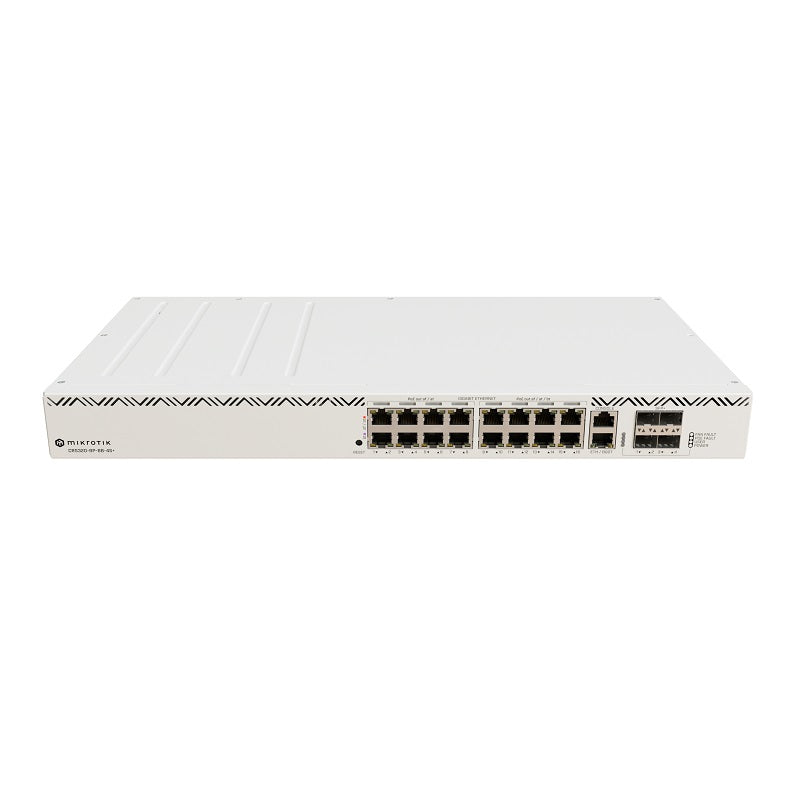 MikroTik CRS320-8P-8B-4S+RM - CRS320-8P-8B-4S+RM 16 Port Gigabit PoE Switch (8x 802.3af/at and 8x 802.3af/at/bt compliant) with 4 SFP+ Fiber Uplink Ports