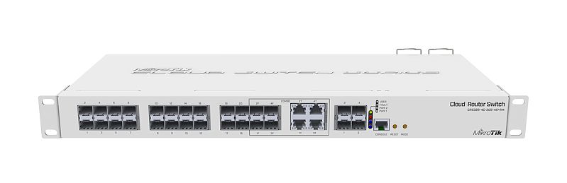 MikroTik CRS328-4C-20S-4S+RM - CRS328-4C-20S-4S+RM 800 MHz CPU 512MB RAM 24x SFP cages 4xSFP+ cages 4x Combo ports (1xGbit LAN or SFP)