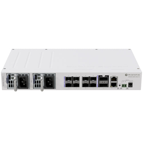 CRS510-8XS-2XQ-IN - MikroTik CRS510-8XS-2XQ-IN 10/100 Gbps Switch with Dual Hot-Swap Power Supplies