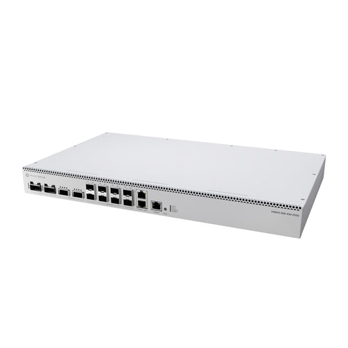 MikroTik CRS812-8DS-2DQ-2DDQ-RM - CRS812-8DS-2DQ-2DDQ-RM a powerful, efficient, and cost-effective way to bring 50G, 200G, and 400G into your rack. Quad-core 2 GHz ARM CPU, dual-redundant power supplies and 4x hot-swap cooling fans, 2x 10G Ethernet, 8x 50