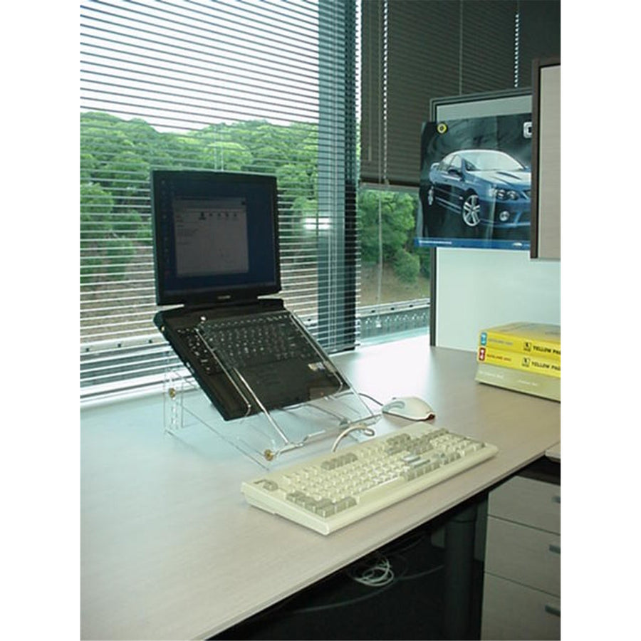 741LS - CRYSTAL LAPTOP STATION 300 X 230 CLEAR ACRYLIC