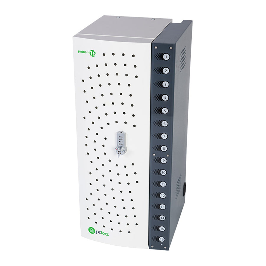 PCLocs Charging Station PCL10-10161 16 Charging Station White, Putnam Charge, Store and Secure 16 iPad or Tablet Devices