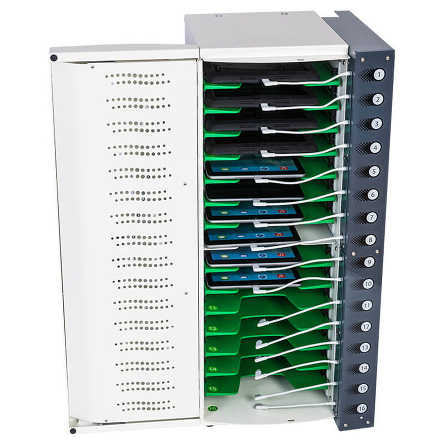 PCLocs Charging Station PCL10-10161 16 Charging Station White, Putnam Charge, Store and Secure 16 iPad or Tablet Devices