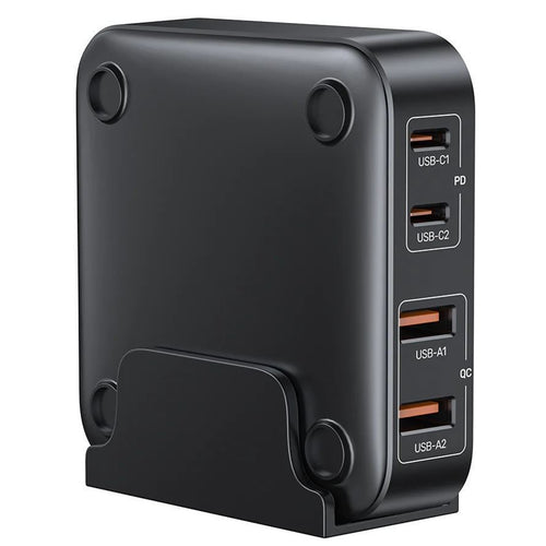 Unitek P1228ABK 70W Desktop GaN Charging Station with 2x USB-C PD Ports & 2x USB-A QC3.0 Ports. - Black Colour