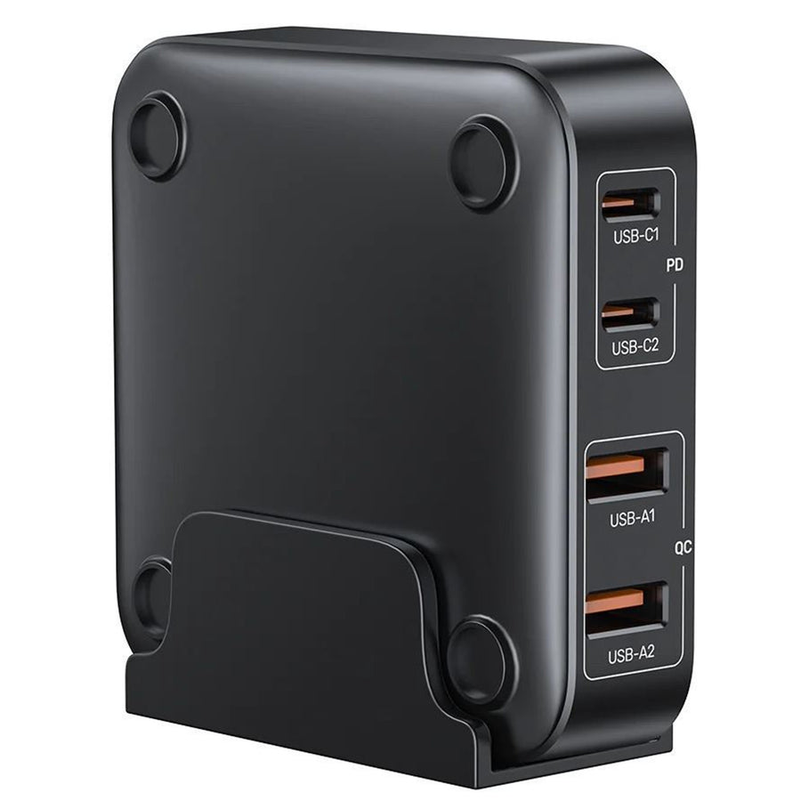 Unitek P1228ABK 70W Desktop GaN Charging Station with 2x USB-C PD Ports & 2x USB-A QC3.0 Ports. - Black Colour