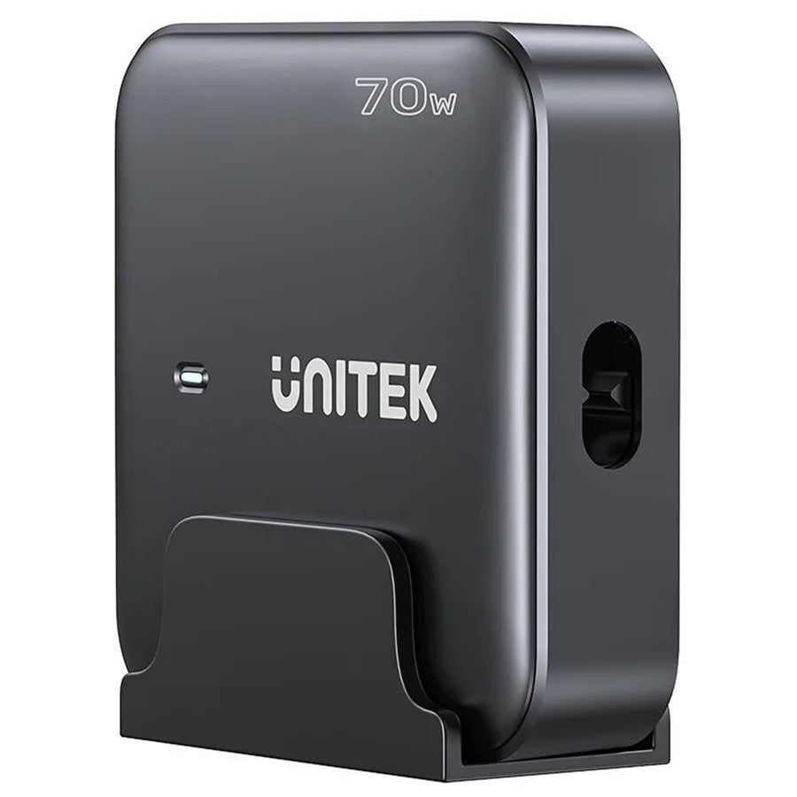 Unitek P1228ABK 70W Desktop GaN Charging Station with 2x USB-C PD Ports & 2x USB-A QC3.0 Ports. - Black Colour