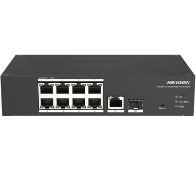 HIKVISION 301802343 TRANSMISSION 3T1310P-SI-HS 8 PORT MANAGED POE,1 X UPLINK,110W, -30C to 65C,2Y